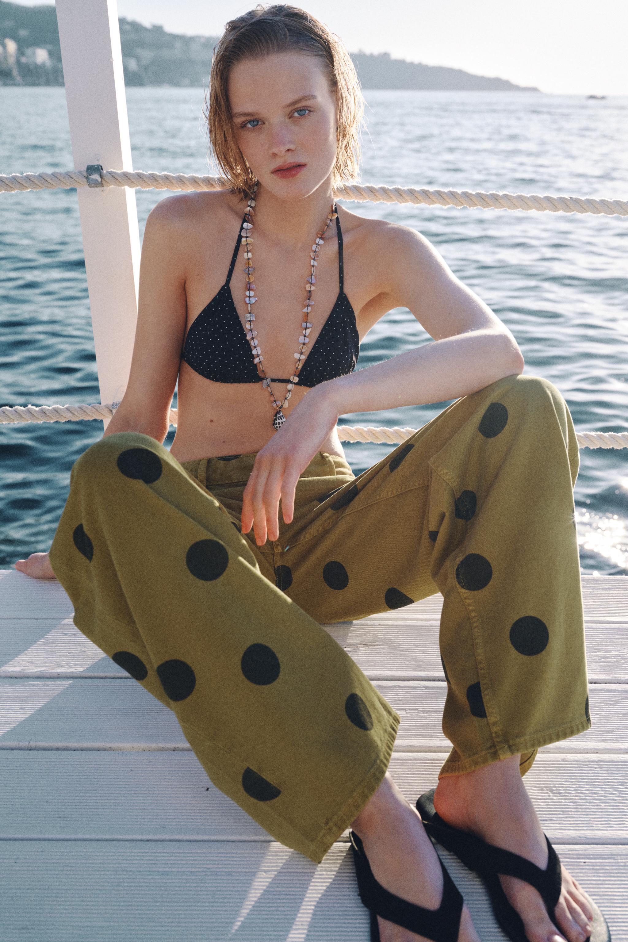ZW COLLECTION MID-RISE POLKA DOT BARREL JEANS